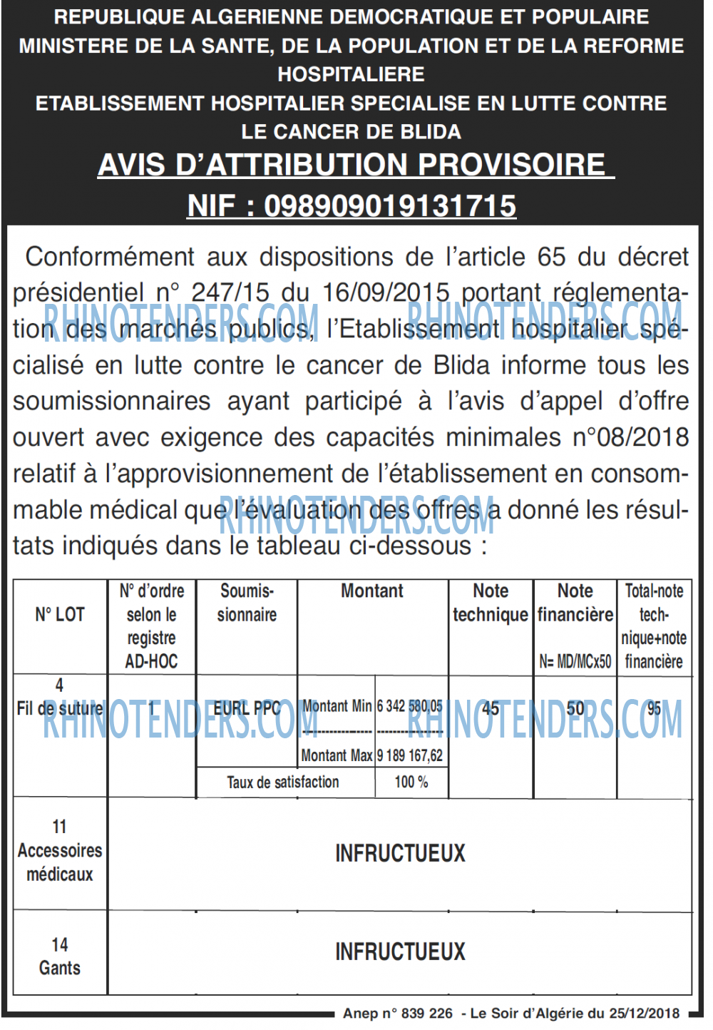 LE SOIR D'ALGERIE