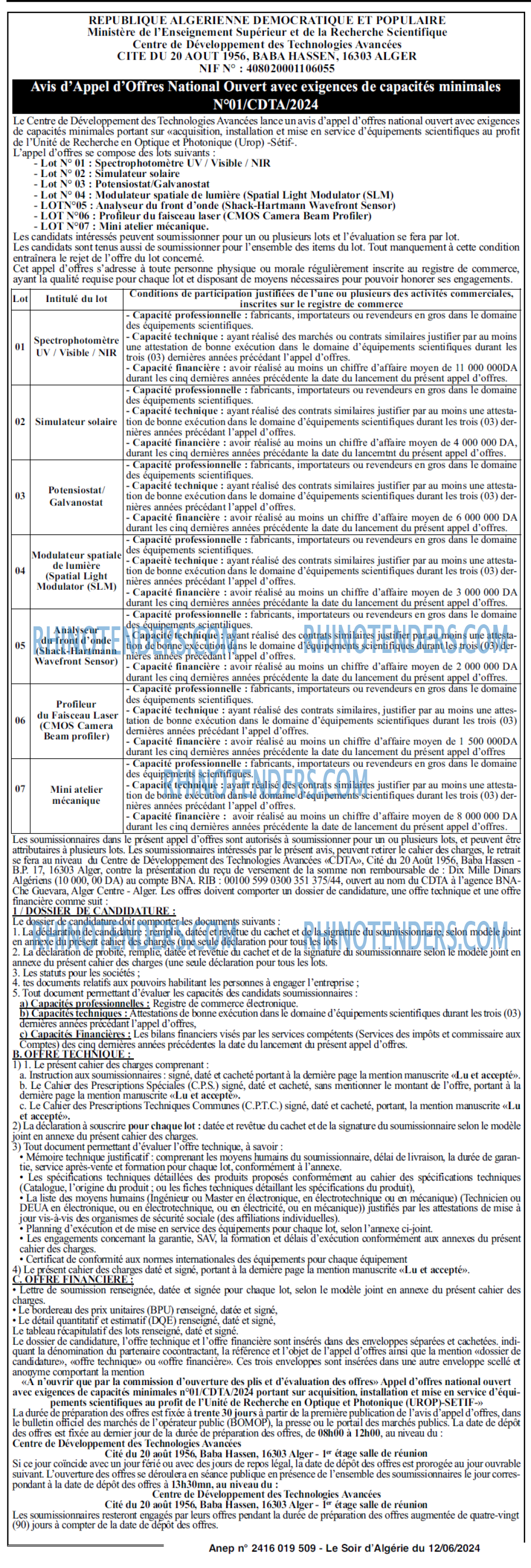 LE SOIR D'ALGERIE