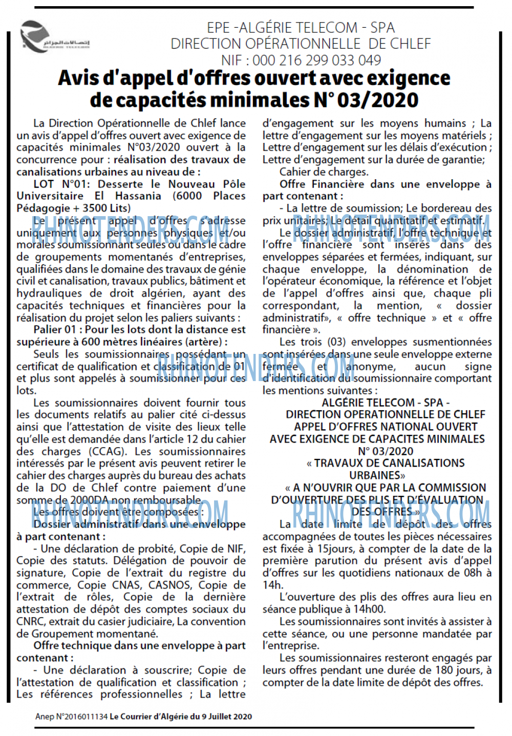 Le Courrier d'Algerie