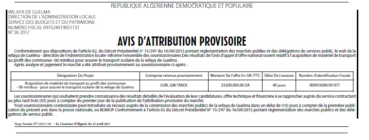 Le Courrier d'Algerie
