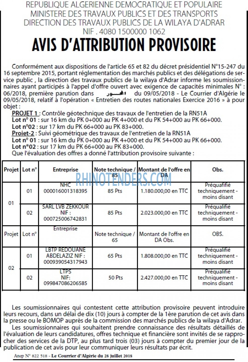 Le Courrier d'Algerie
