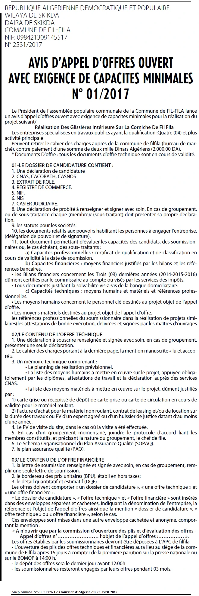 Le Courrier d'Algerie