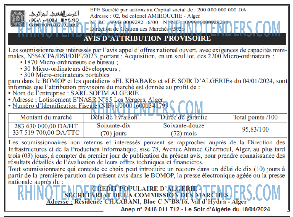 LE SOIR D'ALGERIE