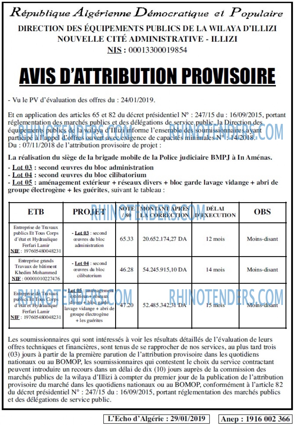 L'ECHO D'ALGERIE
