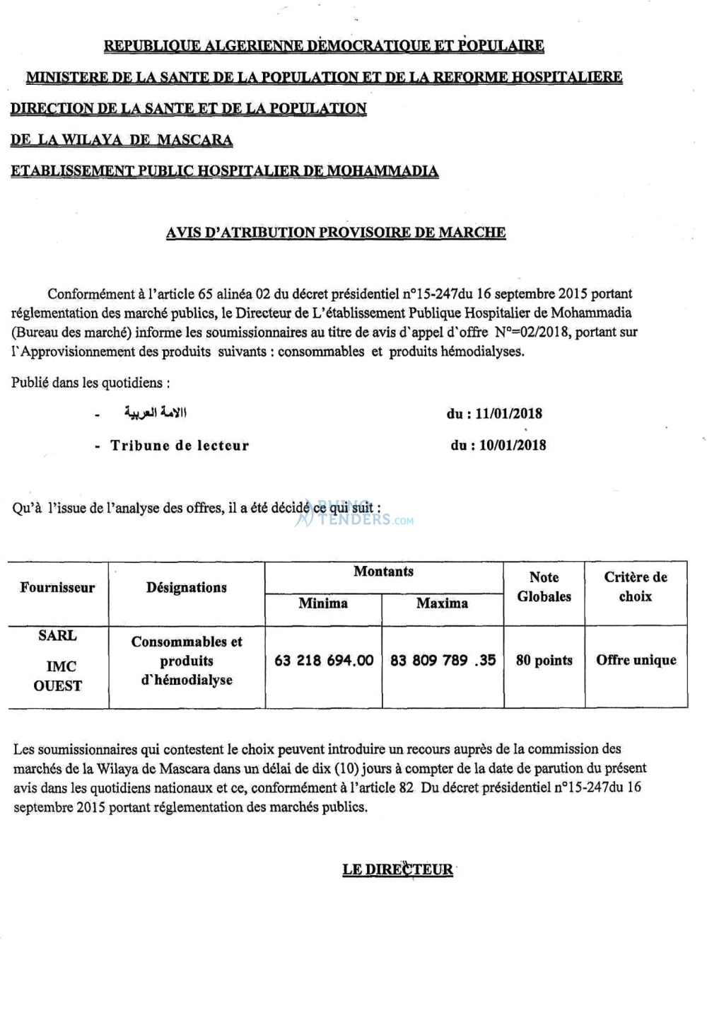 TRIBUNE DES LECTEURS