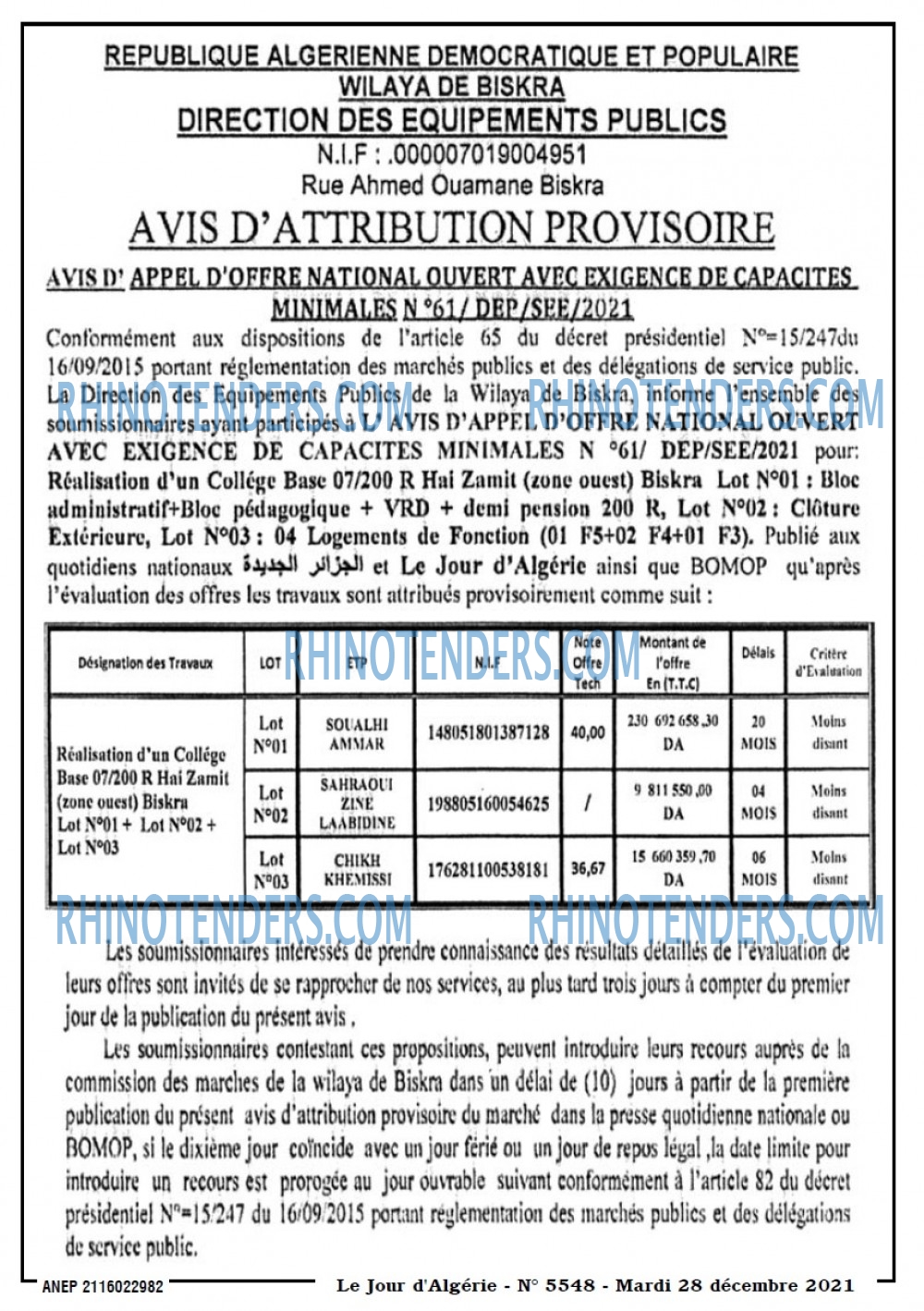 Le Jour d'Algérie