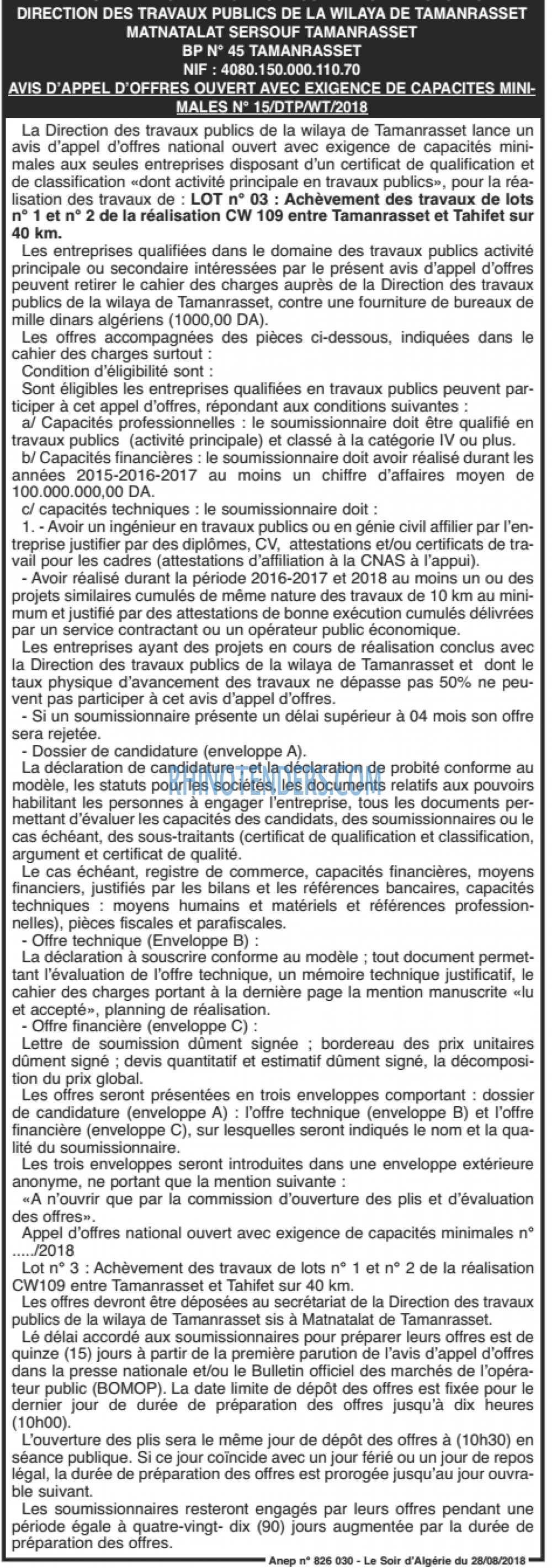 LE SOIR D'ALGERIE