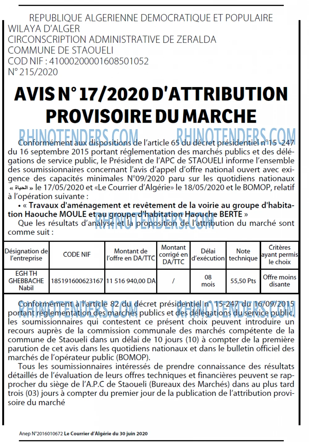 Le Courrier d'Algerie