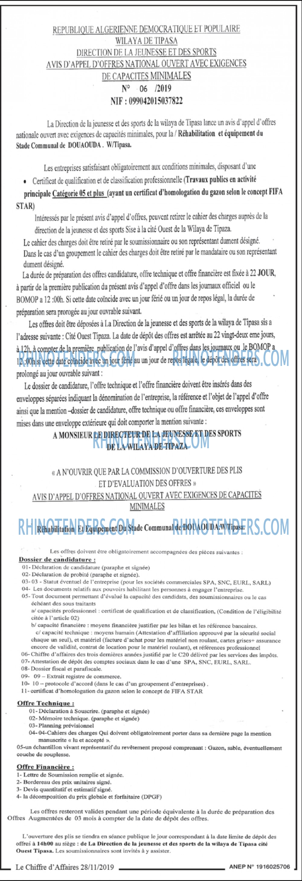 Le Chiffre d'Affaires