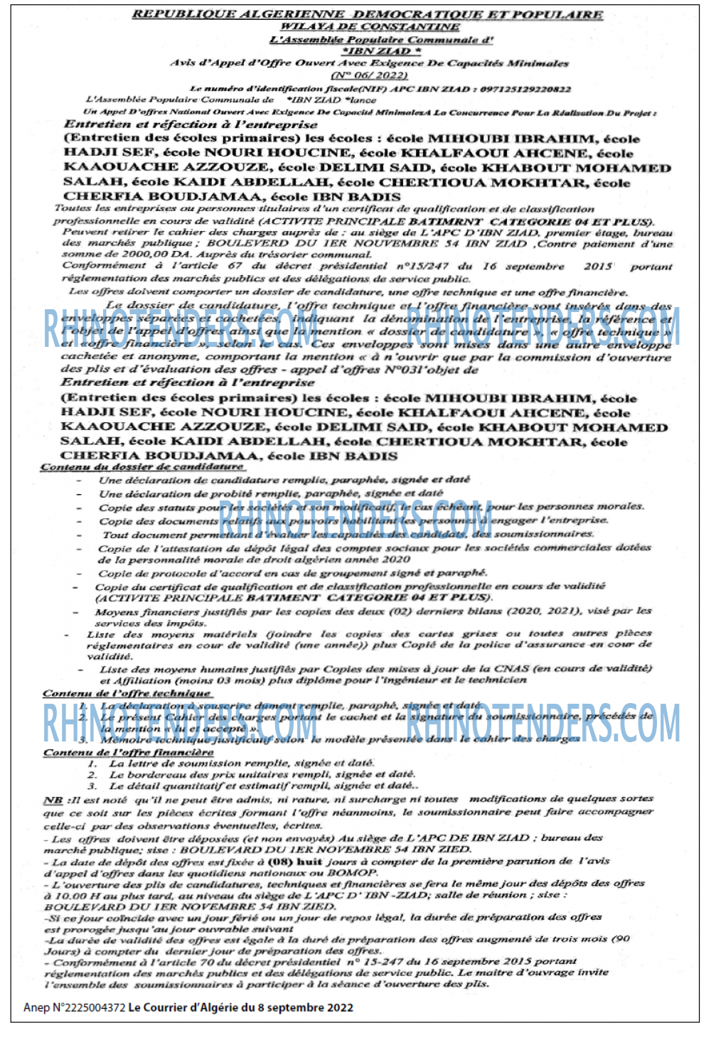 Le Courrier d'Algerie