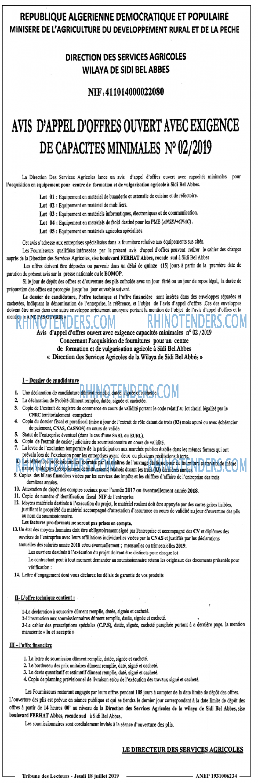TRIBUNE DES LECTEURS