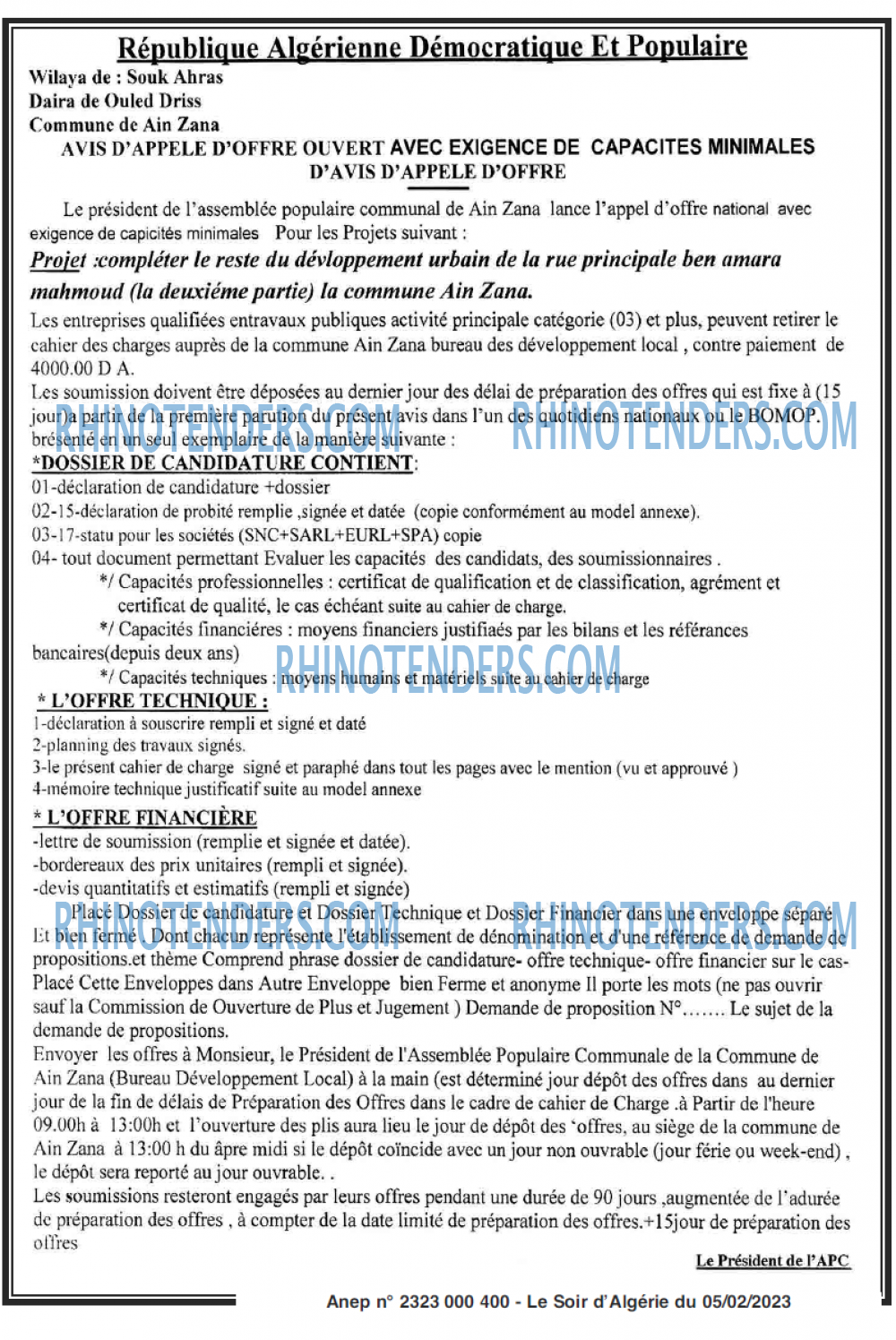 LE SOIR D'ALGERIE