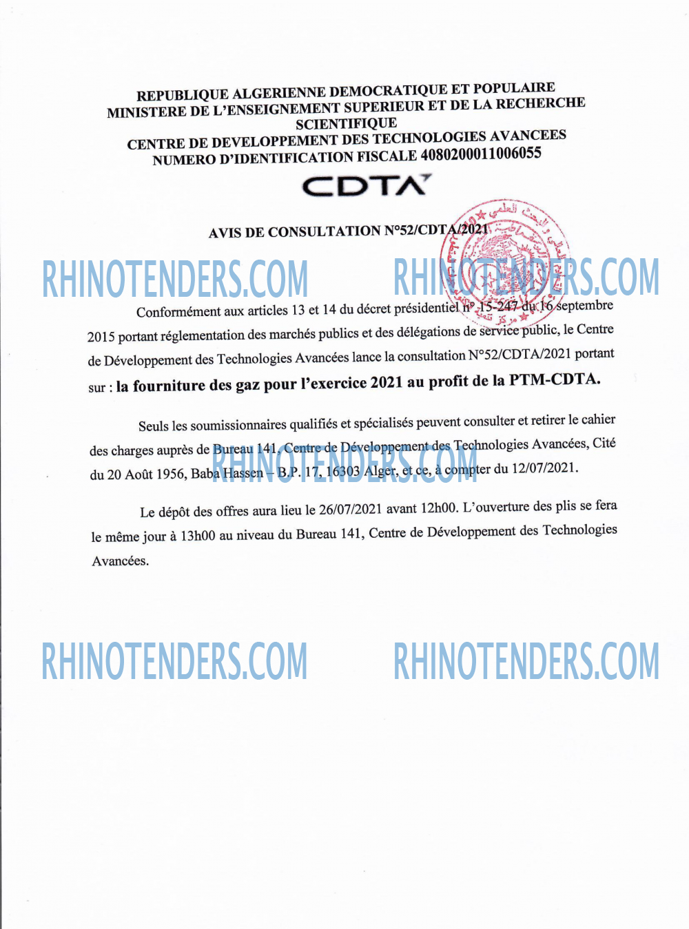 CDTA - Centre De Développement Des Technologies Avancées