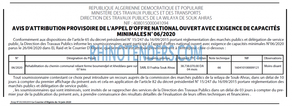 Le Courrier d'Algerie
