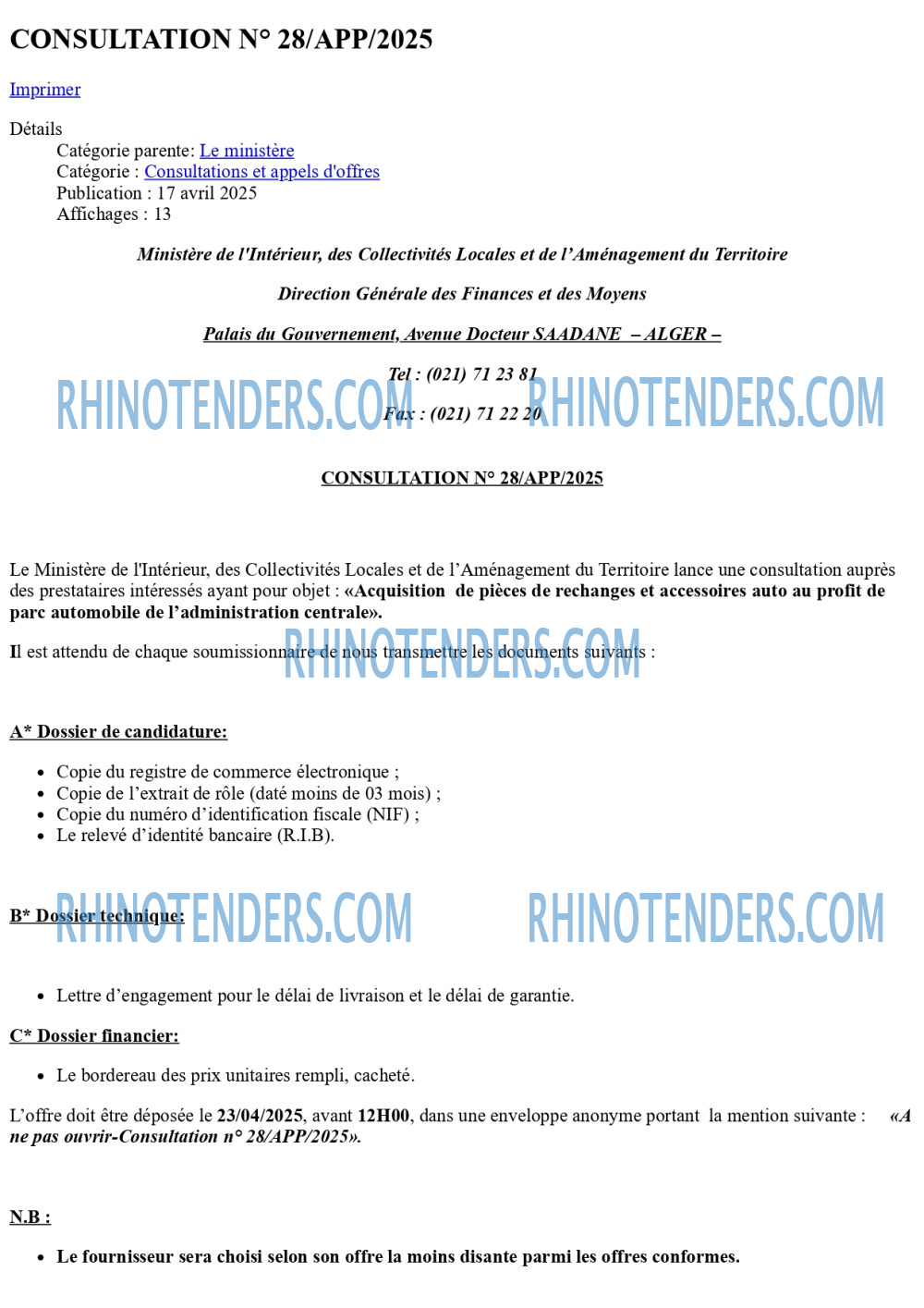 Rhinotenders