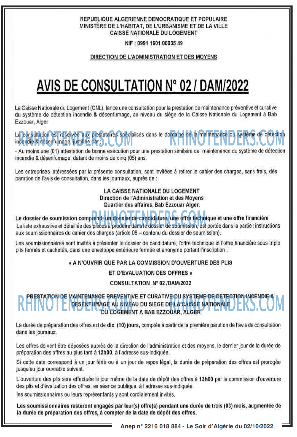 LE SOIR D'ALGERIE