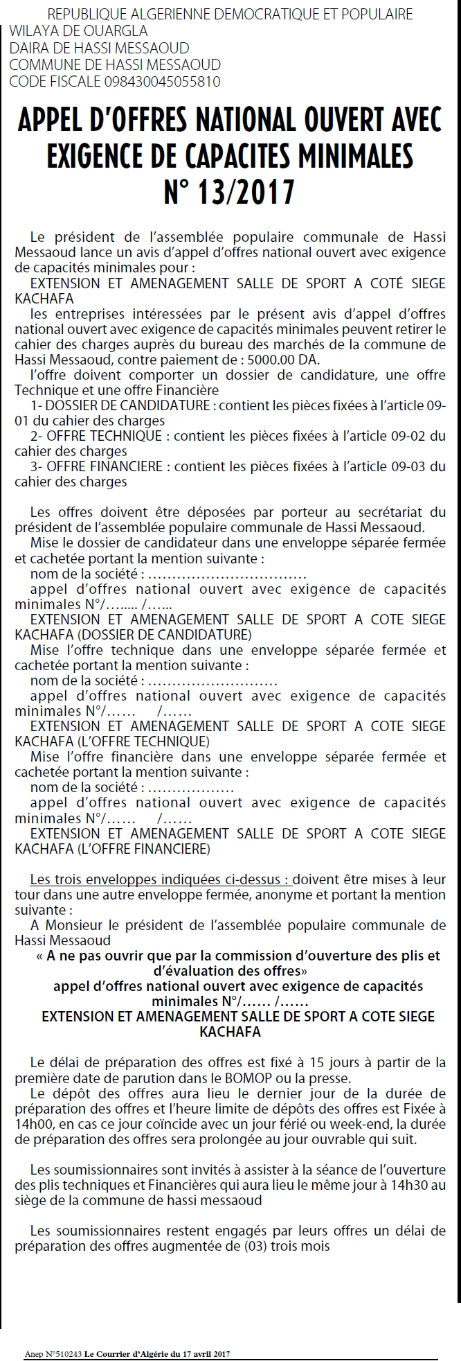 Le Courrier d'Algerie