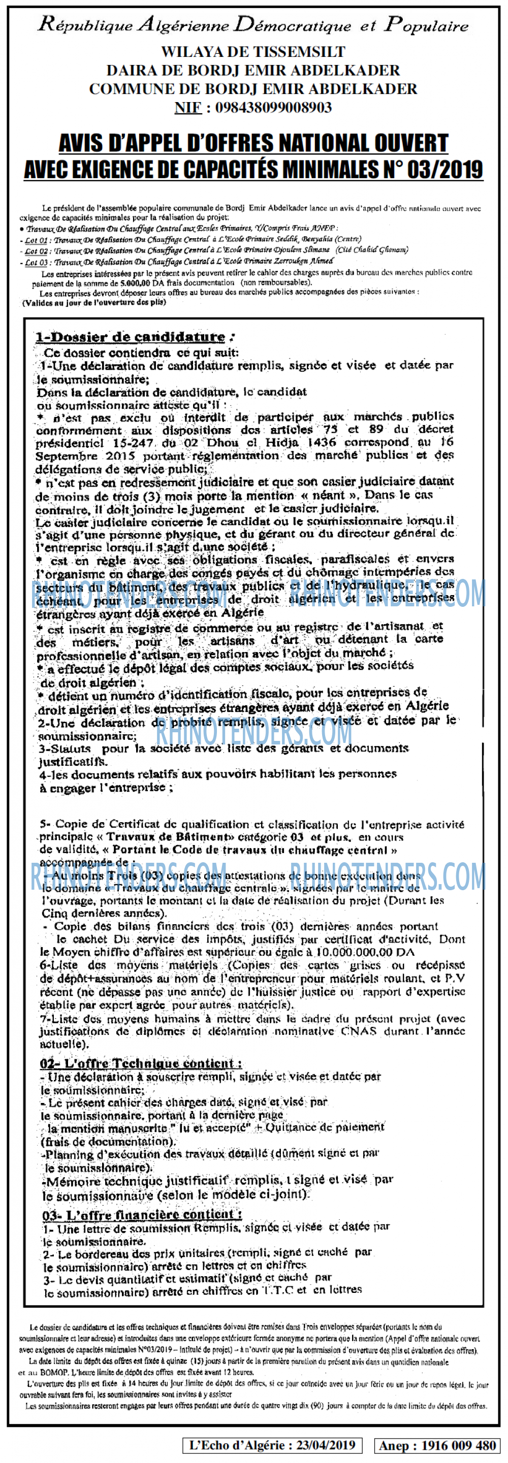 L'ECHO D'ALGERIE