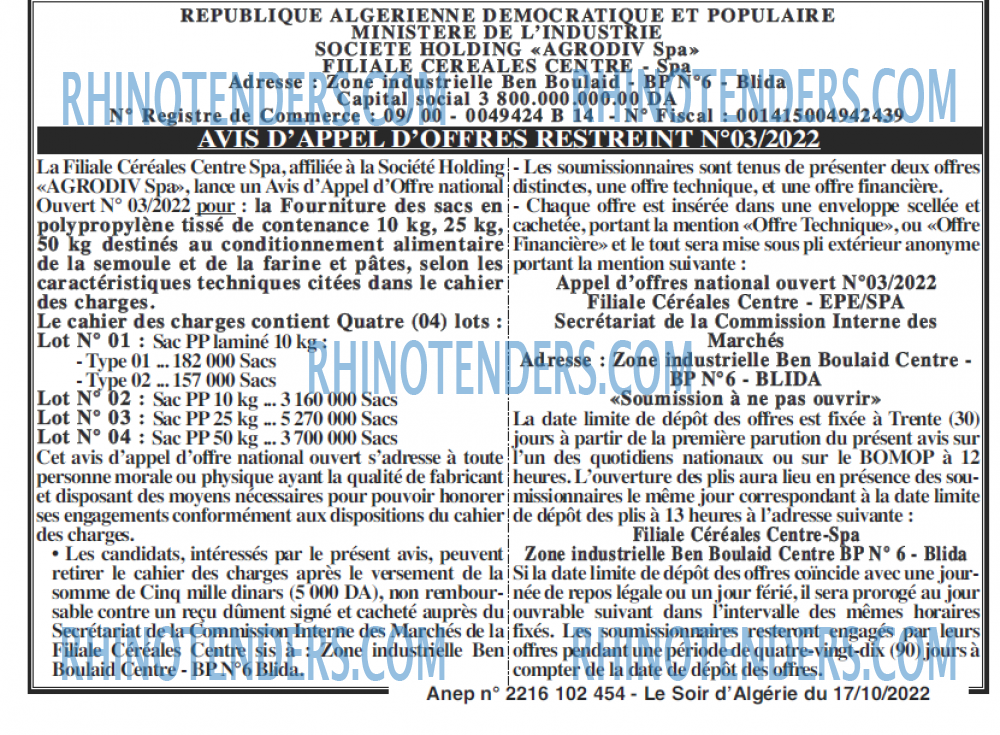 LE SOIR D'ALGERIE