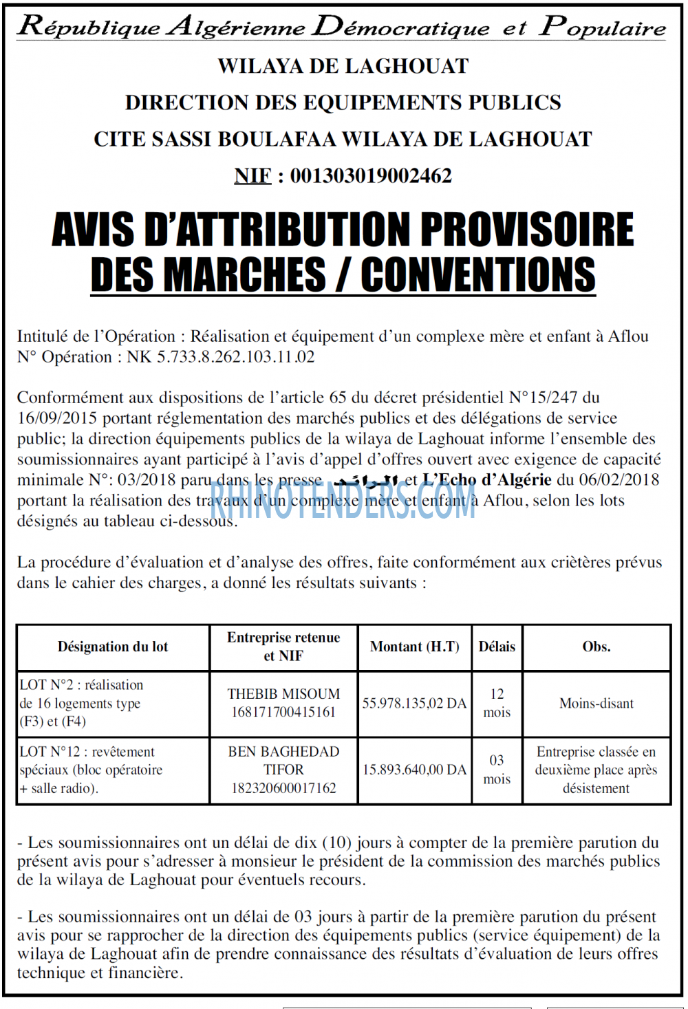 L'ECHO D'ALGERIE