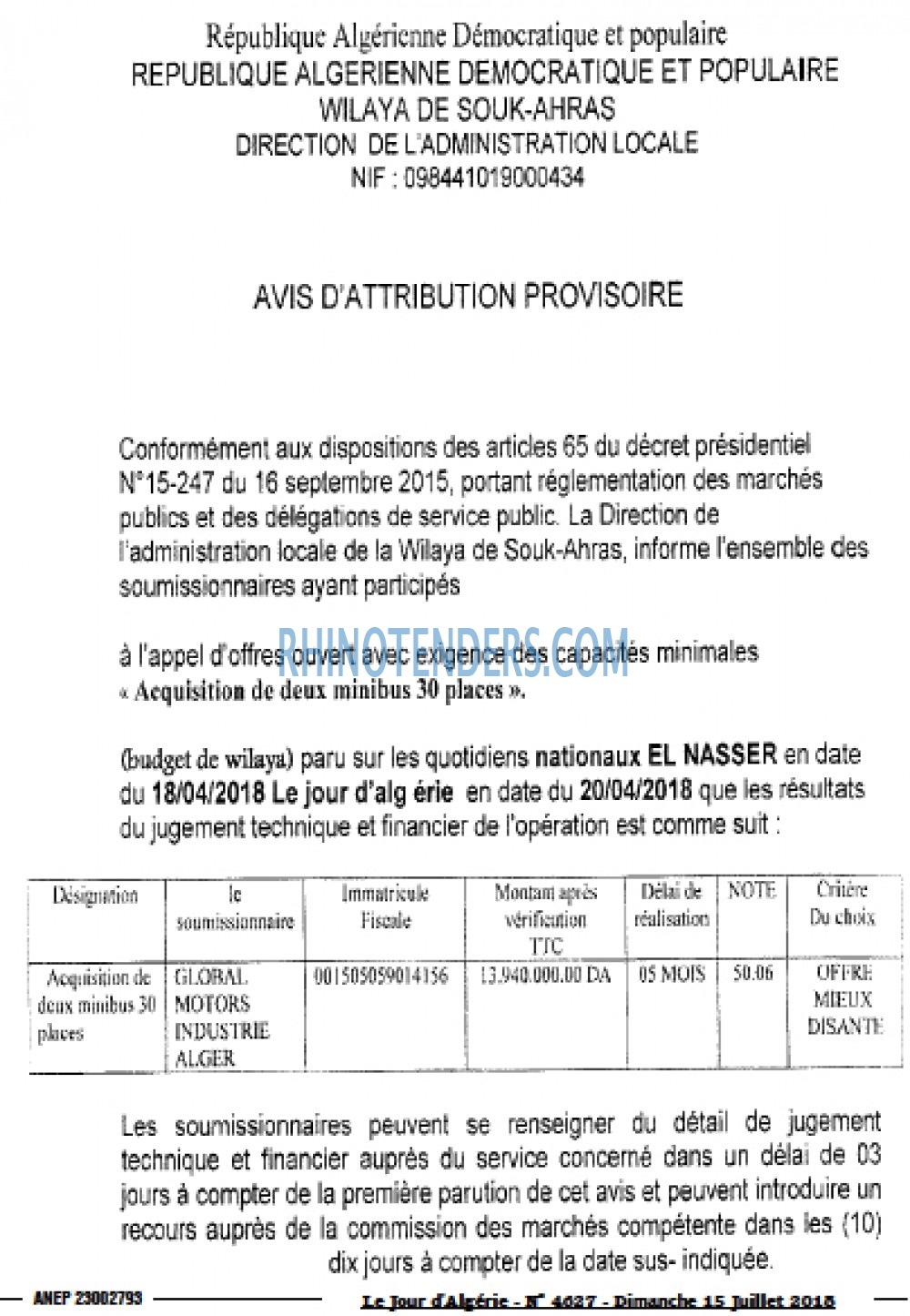 Le Jour d'Algérie