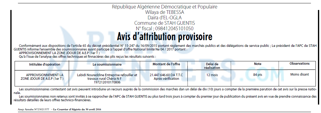 Le Courrier d'Algerie