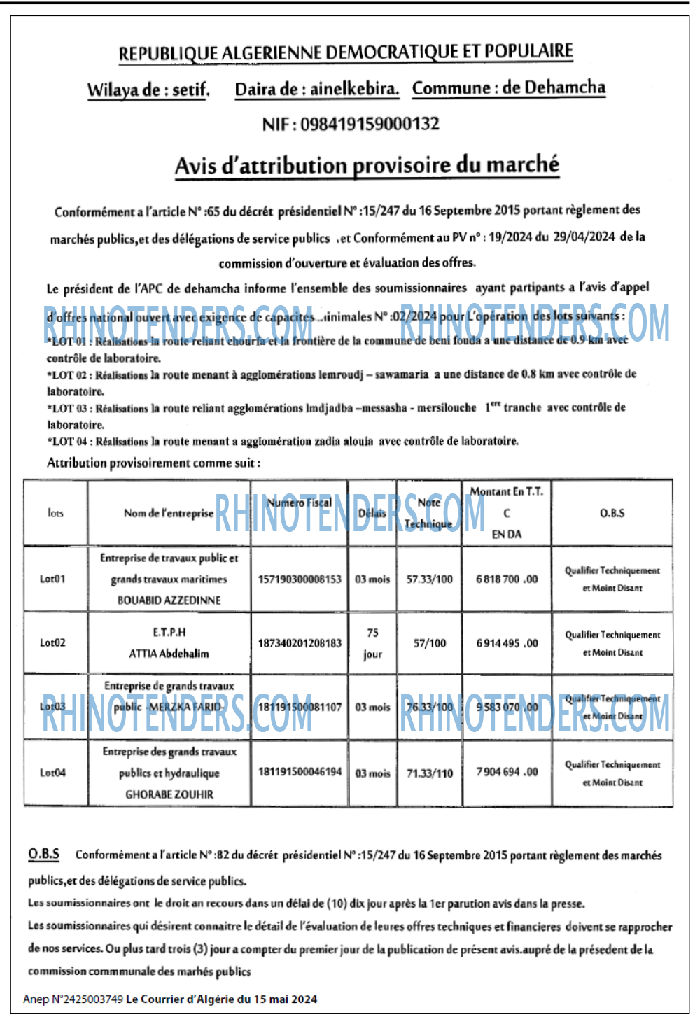 Le Courrier d'Algerie