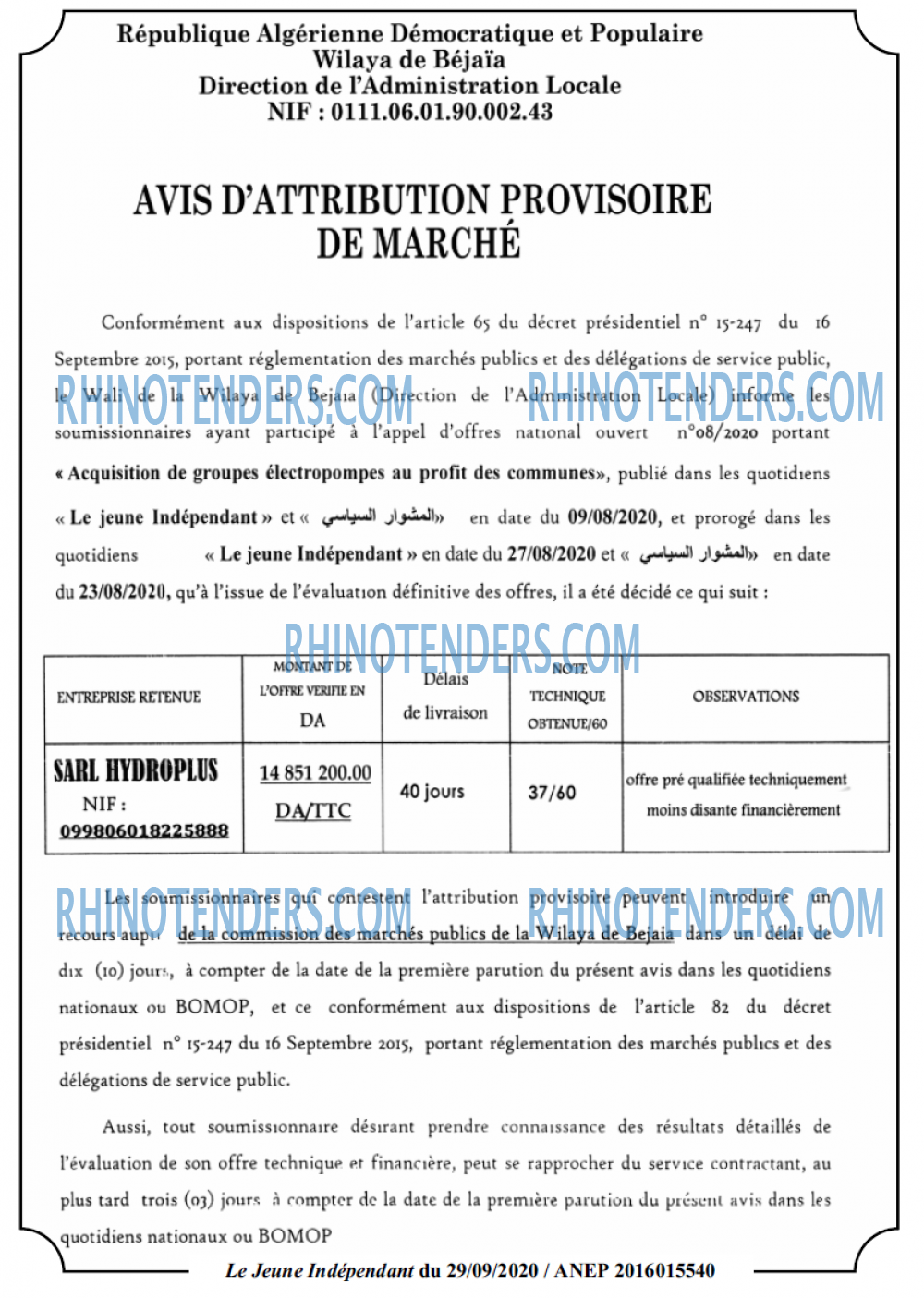 Jeune Independant