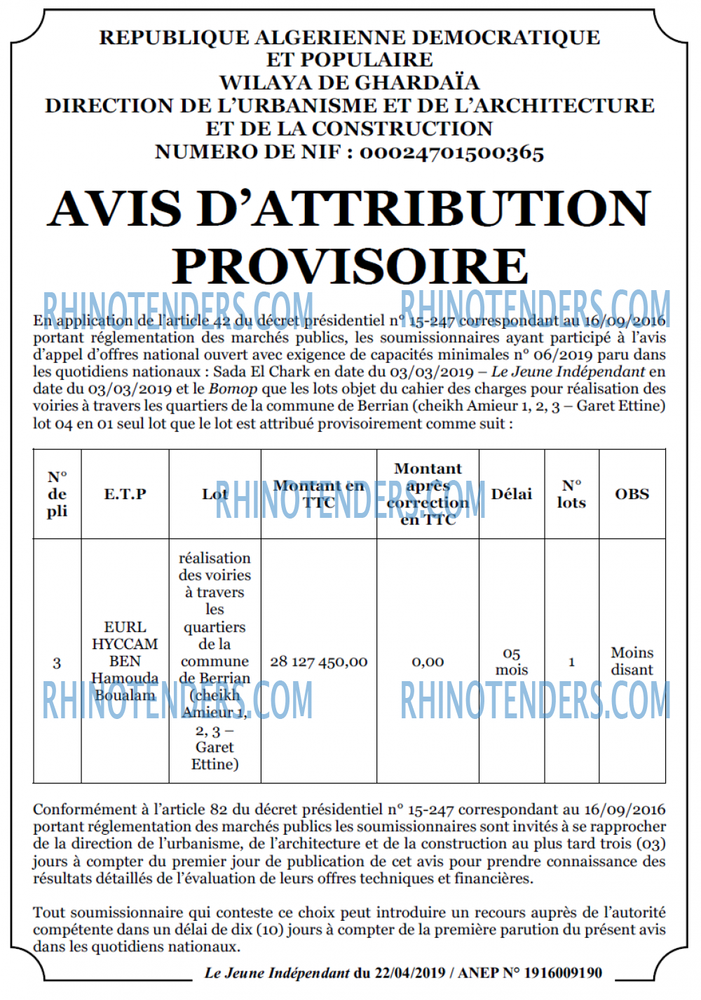Jeune Independant