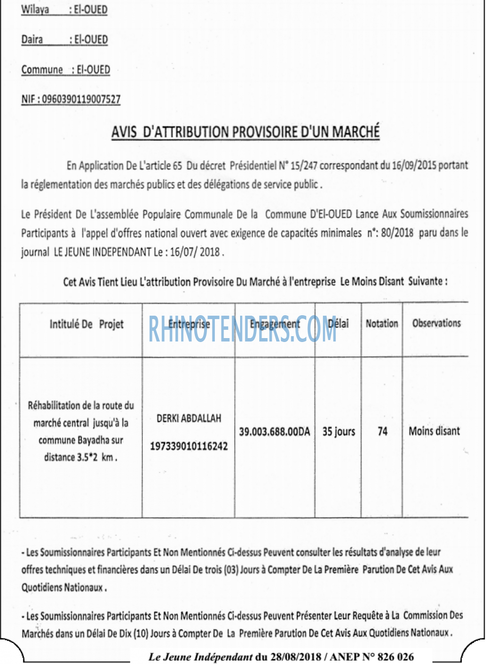 Le jeune indépendant