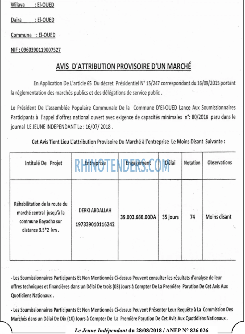 Le jeune indépendant