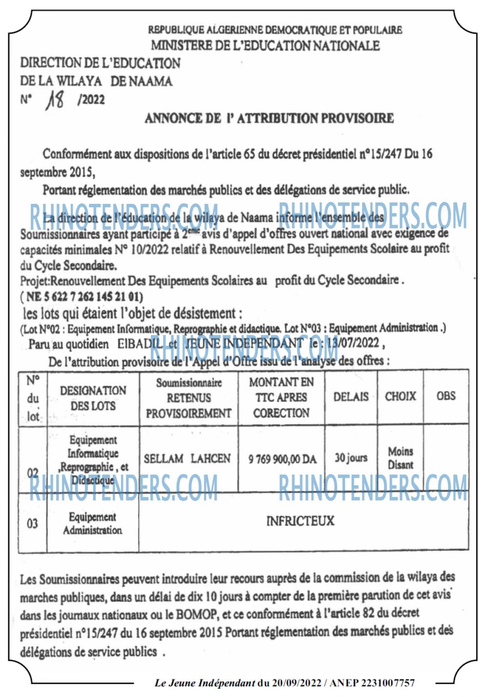 Jeune Independant