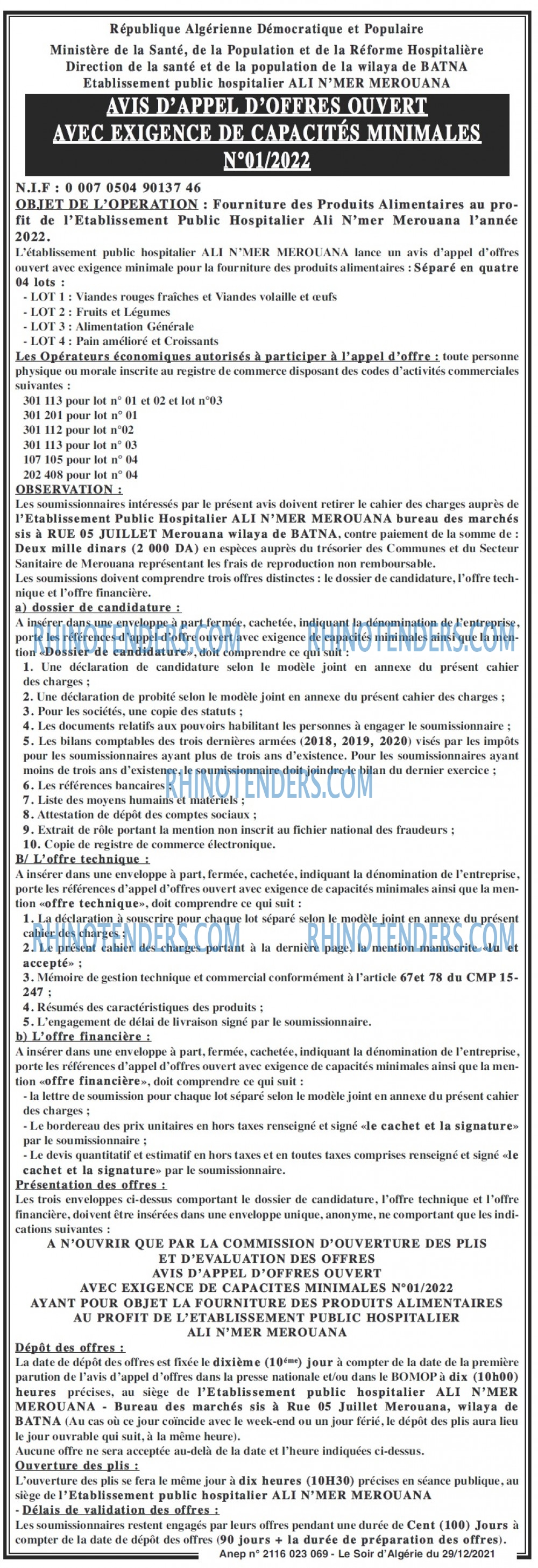 LE SOIR D'ALGERIE
