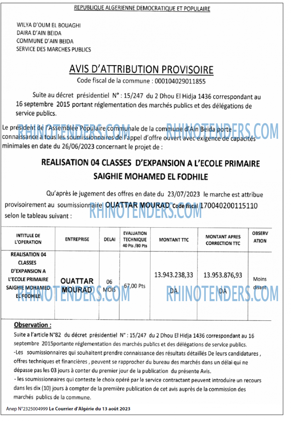 Le Courrier d'Algerie