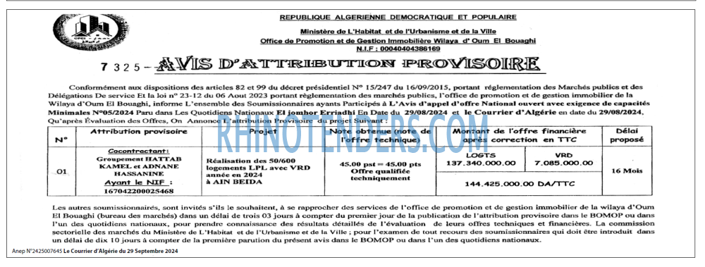 Le Courrier d'Algerie