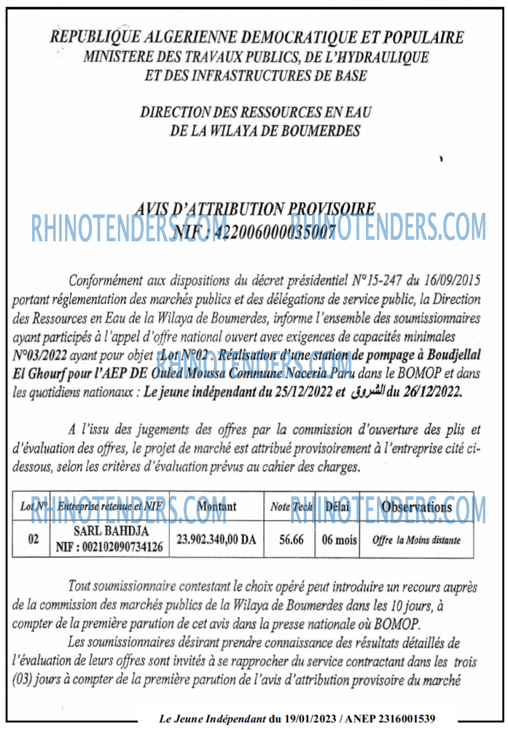 Le jeune indépendant