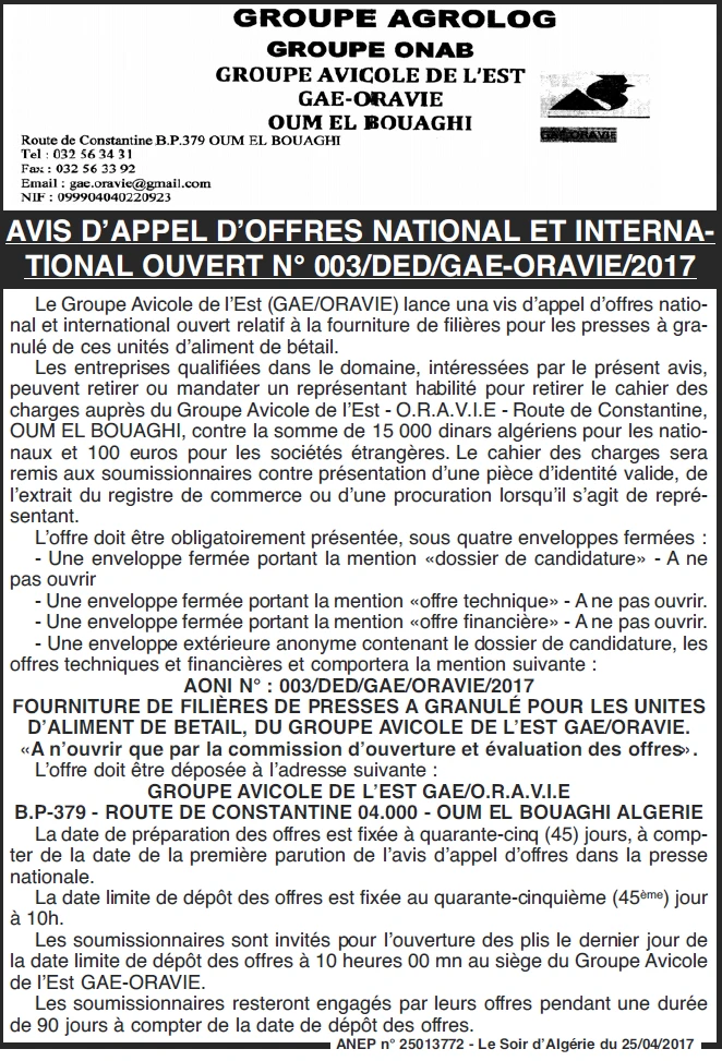 LE SOIR D'ALGERIE