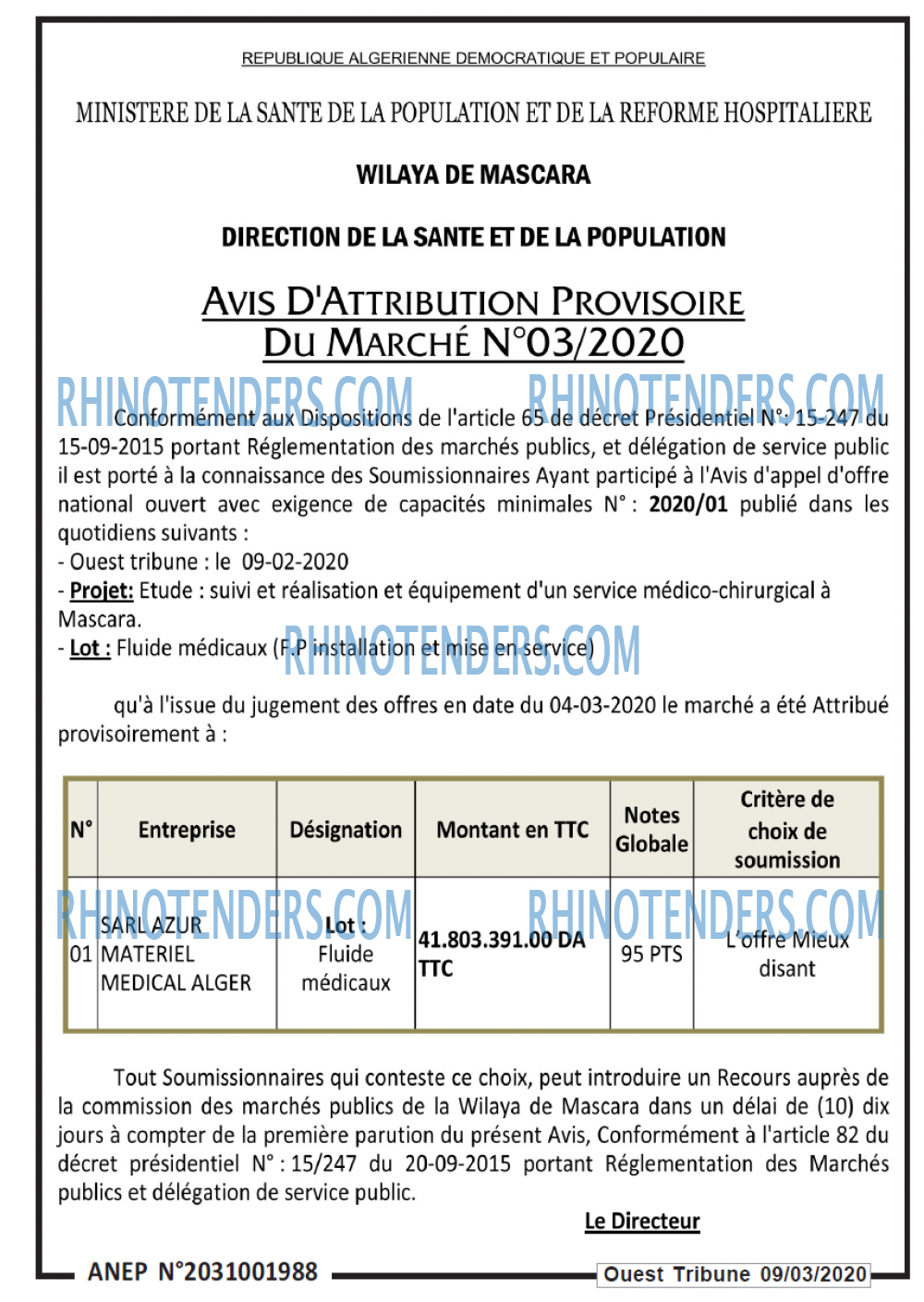 ouest TRIBUNE