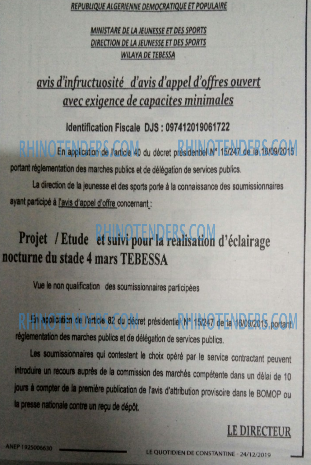 LE QUOTIDIEN DE CONSTANTINE