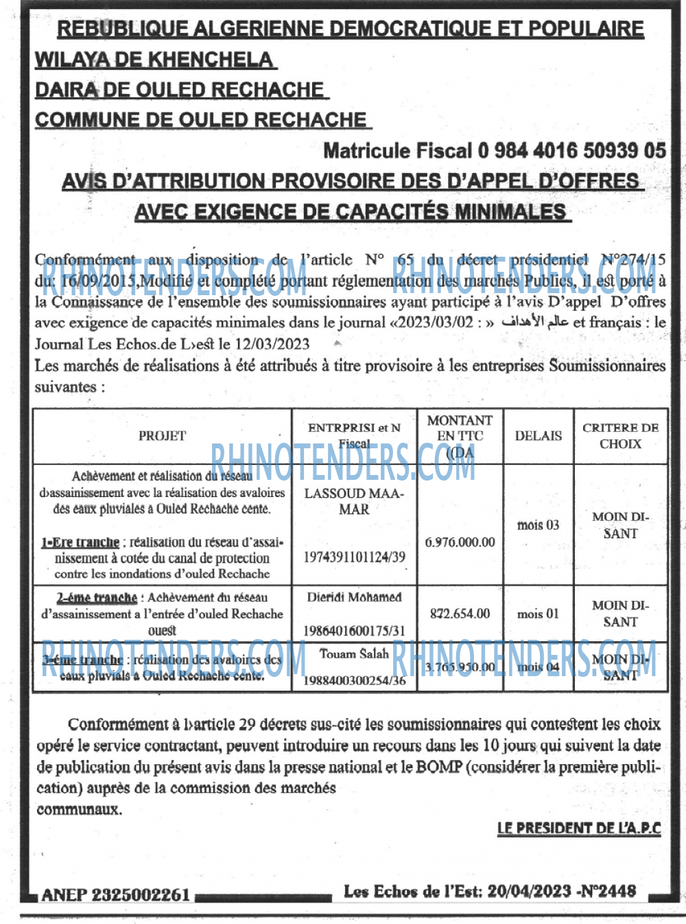 Les Echos de l'Est