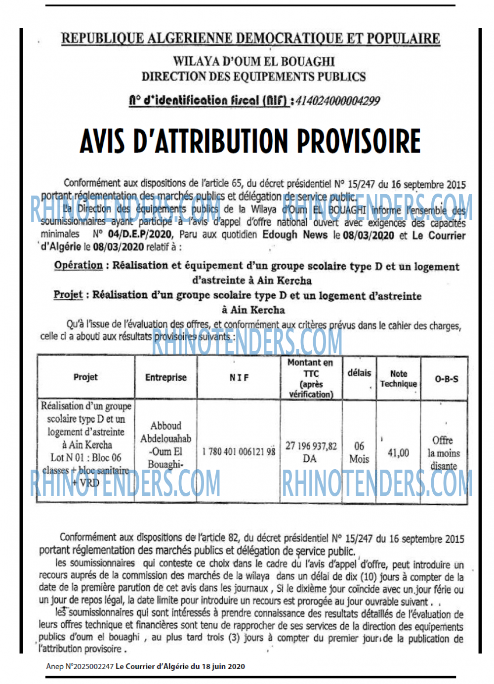 Le Courrier d'Algerie