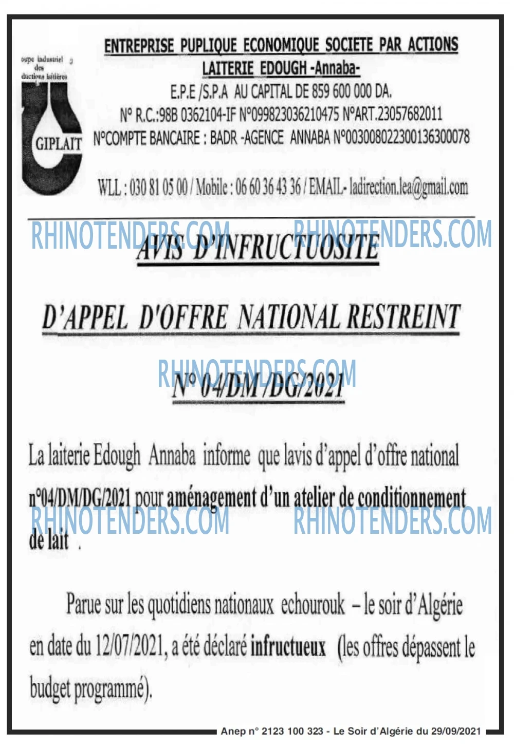 LE SOIR D'ALGERIE
