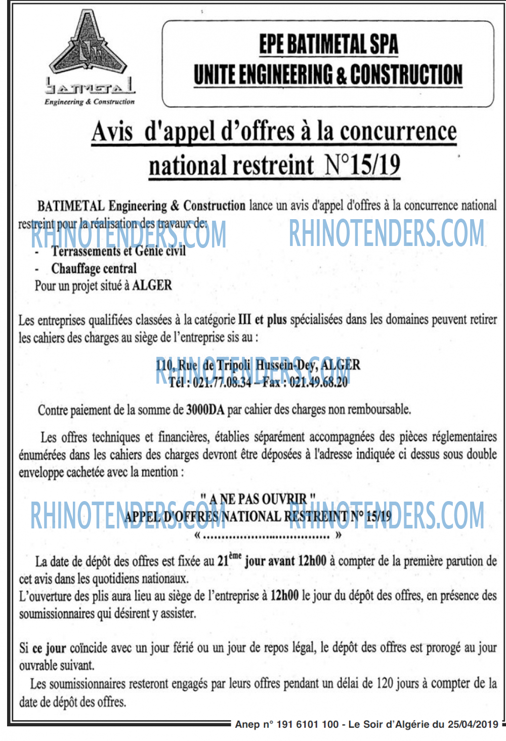 LE SOIR D'ALGERIE