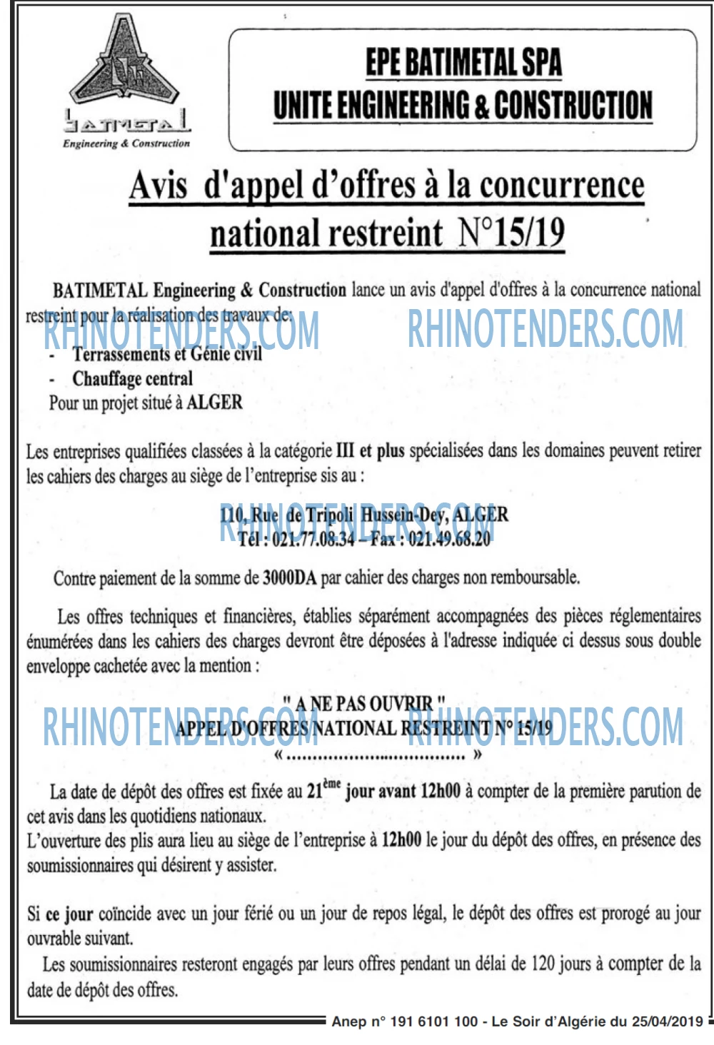 LE SOIR D'ALGERIE
