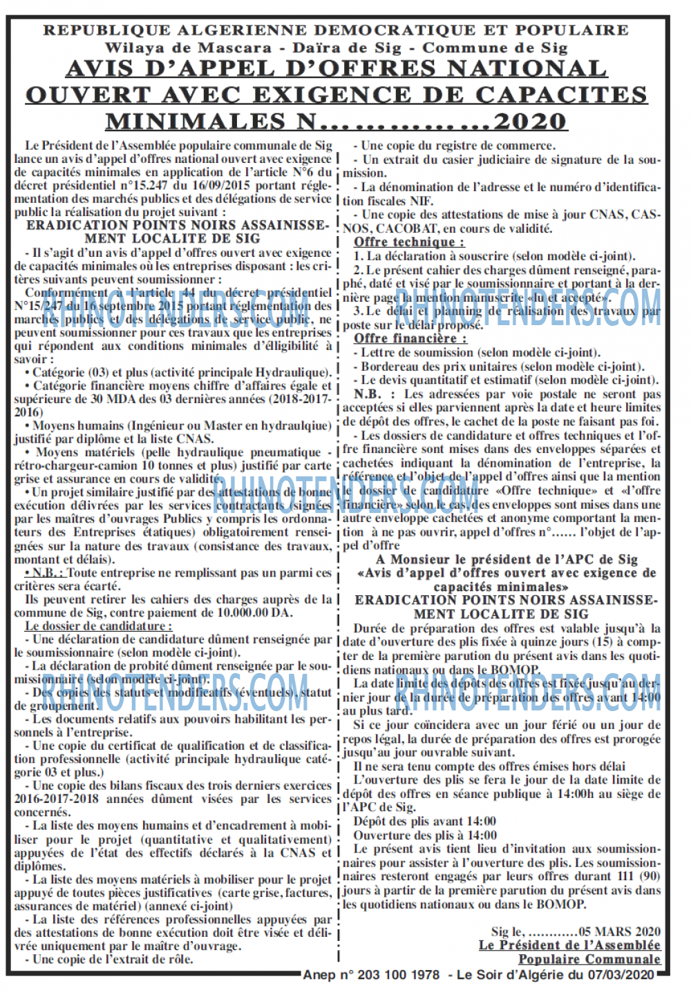 LE SOIR D'ALGERIE