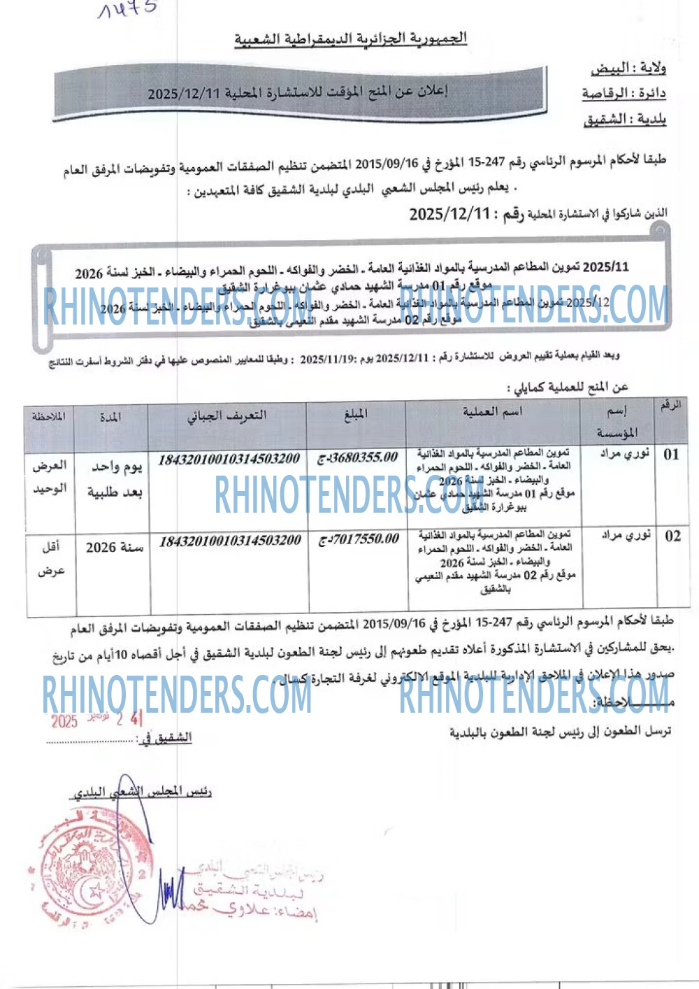 Rhinotenders