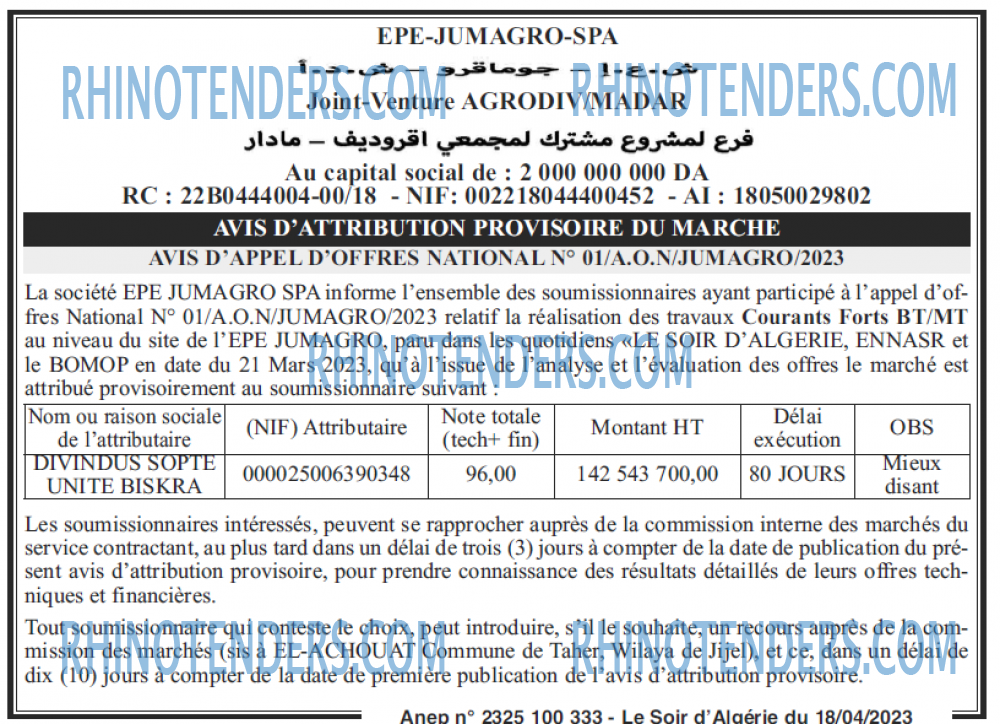 LE SOIR D'ALGERIE
