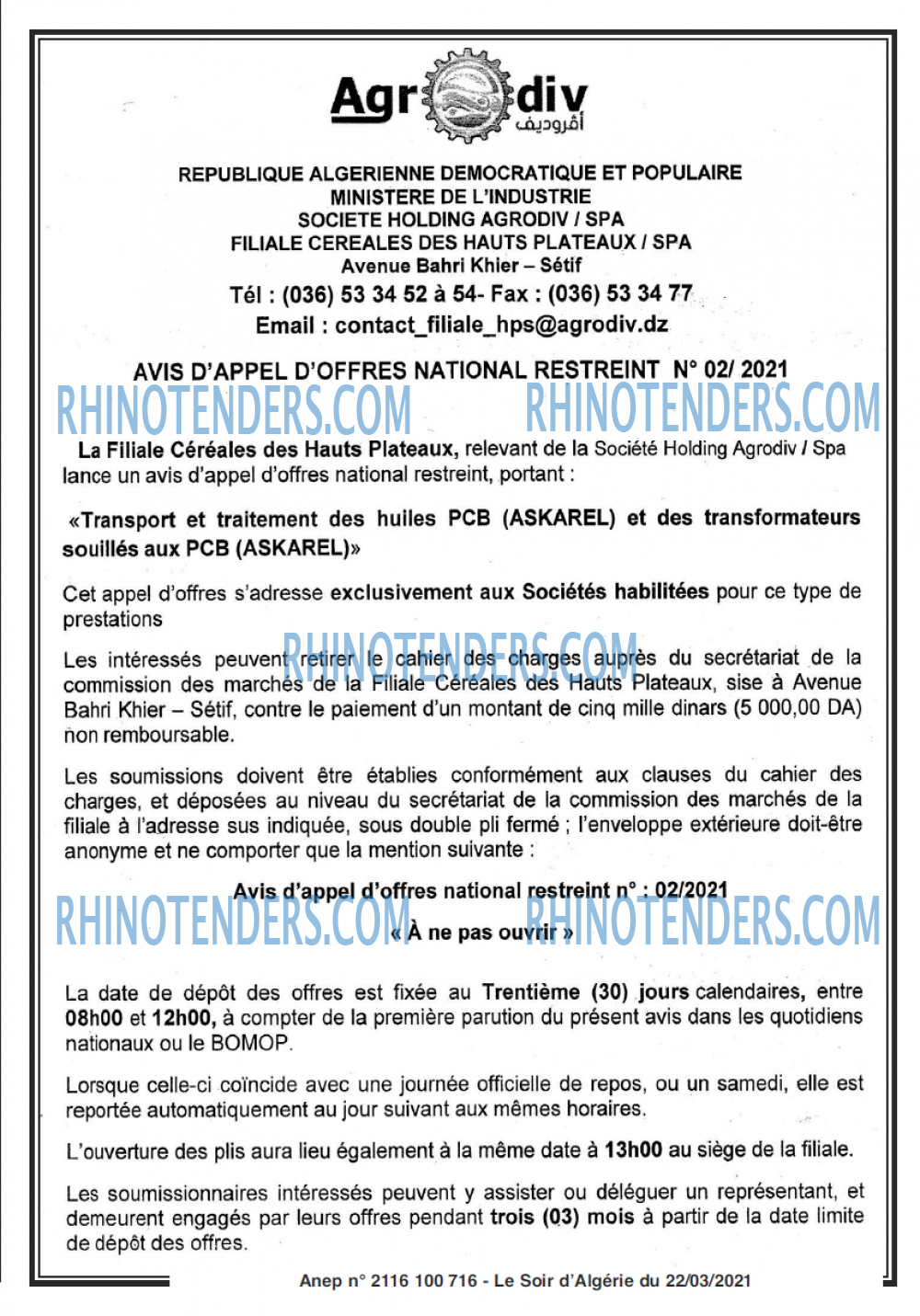 LE SOIR D'ALGERIE