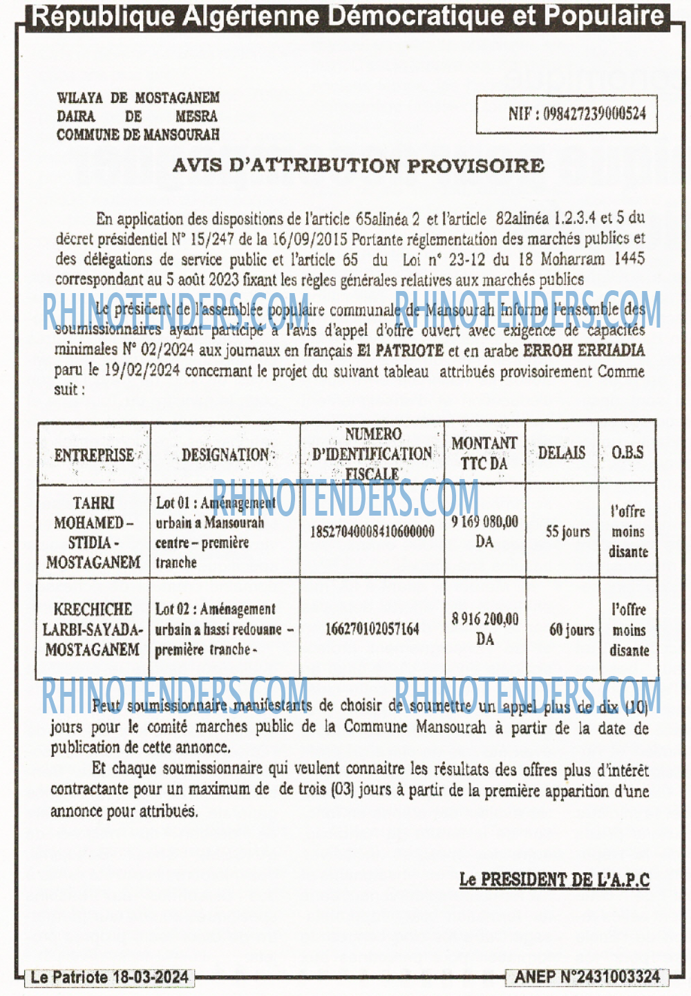 LE PATRIOTE