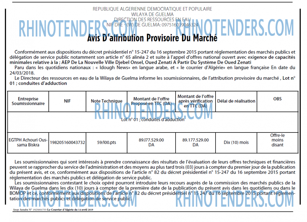 Le Courrier d'Algerie